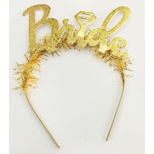 Evimdeyokyok Altın Renk Bekarlığa Veda Italik Yazı Alyanslı Bride Taç