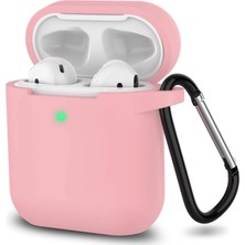 Bilişim Akademi Airpods Silikon Kılıf Yumuşak 360 1 ve 2 Nesil Pudra