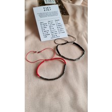 DD Jewelry Çift Mors Alfabesi Hematit Bileklik