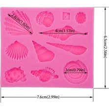 Adin Tasarım Deniz Kabuğu Silikon Kalıp 10LU Şeker Hamuru Sabun Mum Kokulu Taş Epoksi Pasta Çikolata Buz Kalıbı