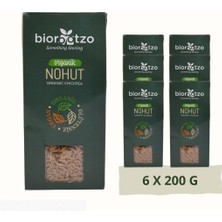 Biorootzo  Artizan Bronz Kalıp Organik Glütensiz Vegan Nohut Risoni Arpa Şehriye 6 Paket x 200 gr