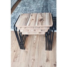 Home Bella Homebella 4'lü Zigon Sehpa Valencia Metal Statik Siyah Ayaklı Üreticiden