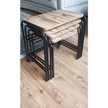 Home Bella Homebella 4'lü Zigon Sehpa Valencia Metal Statik Siyah Ayaklı Üreticiden