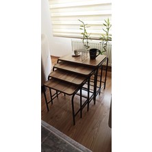 Home Bella Homebella 4'lü Zigon Sehpa Valencia Metal Statik Siyah Ayaklı Üreticiden