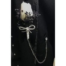 Hayalperest Boncuk Mor Cipsolu Beyaz Tek Lale Yaka Çiçeği Damat Yaka Çiçeği Sağdıç Yaka Çiçeği 10 Adet