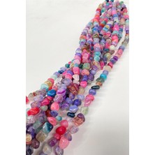 Hayalperest Boncuk Rengarenk Çakıl Taşı Kesim Akik Doğal Taş