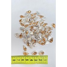 Kasalı Dikme Parlak Cam Damla Boncuk 10 Adet