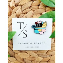 Tasarım Sentezi Rozet Metal Broş Yaka Okul Çantası Kıyafet Şapka Takı Aksesuar Makyaj Seti Paleti Make Up Rosette