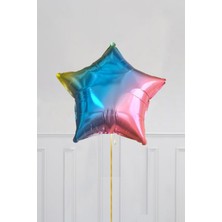 Pekshop Gökkuşağı Renkleri Yıldız Balon 18INÇ 45CM