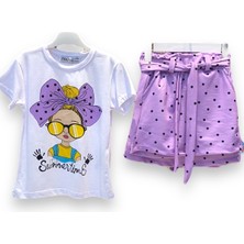 Little Tortoise Kız Çocuk Renkli Şortlu 2,li Takım