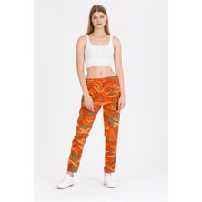 Eren Style Italyan Beli Bağlamalı Kamuflaj Desenli Dar Paça Pantolon (36-44 Beden)