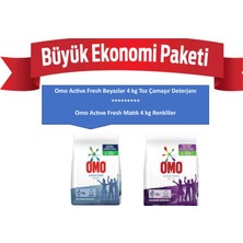 Omo Active Fresh Beyazlar 4 kg Toz Çamaşır Deterjanı-Omo Actıve Fresh Matık 4 kg Renkliler