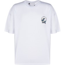 Rascape Beyaz Bisiklet Yaka T-Shirt