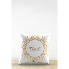 Artavessa Çift Tarafı Dijital Baskılı Dekoratif Suni Deri Ramazan (Ramadan) Temalı Kırlent Kılıfı