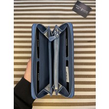 Sanat Leather SL-2132 Hakiki Deri Şık Portföy Fermuarlı Kadın Cüzdanı 19,5cm×10,5cm