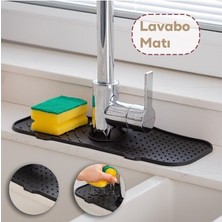 Main Shop Siyah Su Tutucu Musluk Matı Mutfak Banyo Için Koruyucu Musluk Lavabo Bulaşık Süngeri Matı