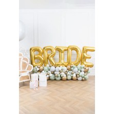 Pekshop Gold Bride Balon Seti Dev Folyo Balon Seti Bekarlığa Veda Bride To Be Partisi Balonları 100CM