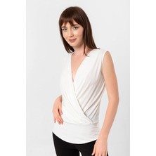 Laranor Kruvaze Yaka Bluz 36 - Ecru