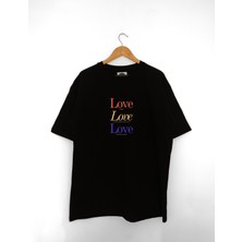 Mind Earth Oversize Pamuk 3 Renkli Love T-Shirt