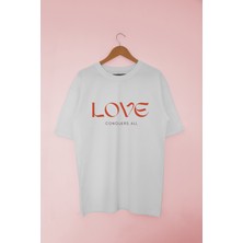 Mind Earth Oversize Pamuk Kırmızı Love T-Shirt