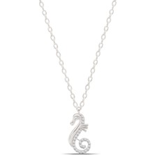 Parmas Design Deniz Atı Zirkon Taşlı 925 Ayar Gümüş Kadın Kolye