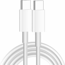 Fırsatbidünya Apple Iphone 15 - 15 Pro - 15 Pro Max - 15 Plus Yeni Nesil Type-C To Type-C 20W Hızlı Şarj Aleti Seti Kablo ve Adaptör Iki Uç Type-C