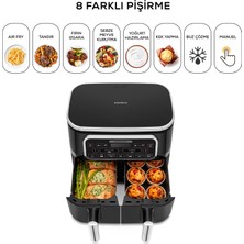 Karaca 8 Fonksiyonlu Premium Iki Hazneli Air Pro Cook Duo Tandır Xxxl 8 Litre Geniş Hazneli Airfryer Rosegold 8 Kişilik, Onerous Mutfak Tartısı Hediye