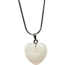 Royaleks Pembe Kuvars Doğal Taşı Zincirli El Yapımı Kolye Uç: 2 cm Zincir: 20 cm Kutulu