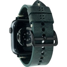 Minval Apple Watch Deri Kordon Ultra 2 9 8 SE2 7 6 Se 5 4 3 2 1 serisi 49mm 45mm 44mm 42mm Uyumlu Kadın Erkek için Uniseks El Yapımı Crayz Yeşil Kayış