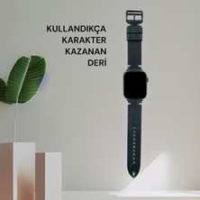 Minval Apple Watch Deri Kordon Ultra 2 9 8 SE2 7 6 Se 5 4 3 2 1 serisi 49mm 45mm 44mm 42mm Uyumlu Kadın Erkek için Uniseks El Yapımı Crayz Yeşil Kayış