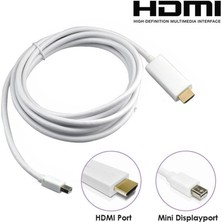 Koodmax 3 Metre Mini Displayport To HDMI Kablo Thunderbolt Macbook Tv Bağlantı - 3m