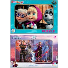 Kesman Kitap Frozen Elsa ve Maşa Ile Koca Ayı  24 Parça Frame Puzzle/yapboz