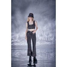 Markano Tweed Pantolon Siyah