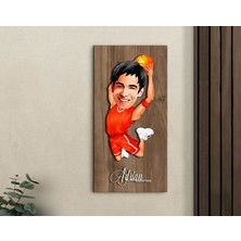 Bk Gift Kişiye Özel Beyzbol Karikatürlü Kabartma Figürlü Ahşap Tablo-18, Arkadaşa Hediye, Sevgiliye Hediye, Duvar Dekoru