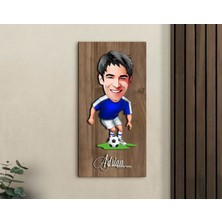 Bk Gift Kişiye Özel Futbolcu Karikatürlü Kabartma Figürlü Ahşap Tablo-11, Arkadaşa Hediye, Sevgiliye Hediye, Duvar Dekoru