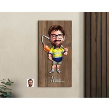 Bk Gift Kişiye Özel Balıkçı Karikatürlü Kabartma Figürlü Ahşap Tablo-5, Arkadaşa Hediye, Sevgiliye Hediye, Duvar Dekoru