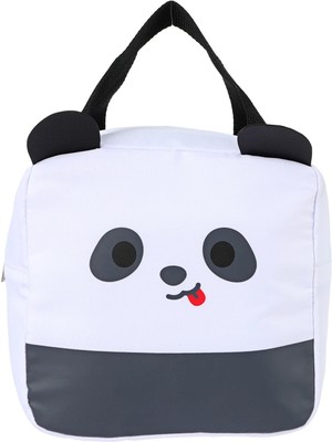 Miniso Sevimli Panda Suratlı Yiyecek Çantası - Siyah - 20CM