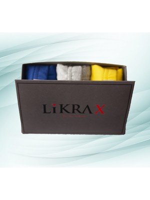 Likrax 3'lü Erkek Çocuk Boxer ( Saks Mavi - Gri - Sarı )