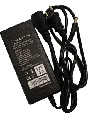 Hazar Led 12 Volt 3 Amper Plastik Kasa Masa Tipi Adaptör 12V 3A Laptop Tipi Adaptör IP20 Iç Mekan
