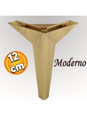 Badem10 Moderno Mobilya Kanepe Sehpa Tv Ünitesi Baza Koltuk Ayağı Renk Sarı Altın Eskitme 12 Cm Ayakları