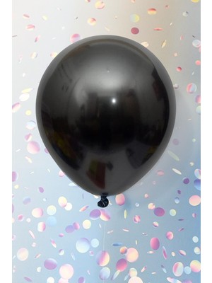 Pekshop Metalik Siyah Balon 12" 30 cm Metalik Balon 10LU Paket