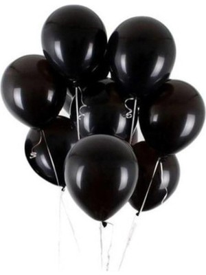 Pekshop Metalik Siyah Balon 12" 30 cm Metalik Balon 10LU Paket