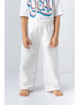 Zeyland Kız Çocuk Fırfır Kemerli Düz Eşofman Altı