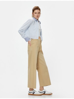 Koton Geniş Kısa Paça Kot Pantolon Yüksek Bel - Sandra Jeans