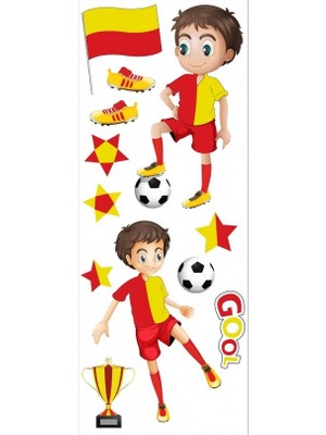 Wonder Like Sarı Kırmızı Futbolcu Sticker Çocuklar Için 3D Puff ÇIK16,50/6,