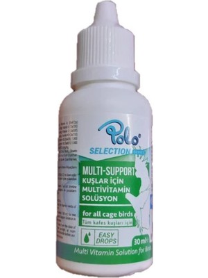 Polo Polo Kuş Multivitamin 30 ml Multi Support Tüm Kafes Kuşları İçin Vitamin Desteği