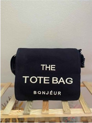 Bagorama Topa Unisex Totebag Kanvas Kumaş Postacı Omuz Çantası - Siyah