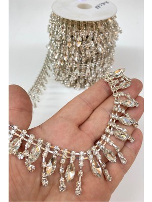 Hayalperest Boncuk Damla ve Yuvarlak Taşlı Şerit Bordür Aplik