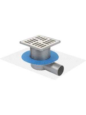 Sukar Yalıtım Uyumlu Çelik Çerçeveli Yer Süzgeci 15X15 cm Ø70 Yandan