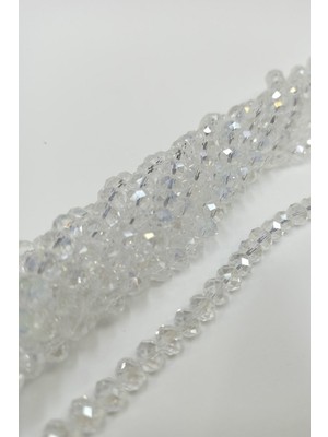 Şeffaf Beyaz Kristal Boncuk 8 Mm